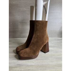 Ana Palma platform suede ankle boots Brown NWOB size 9 (40)